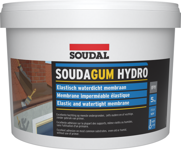 SOUDAL SOUDAGUM HYDRO 5KG WATERPROOFING MEMBRANE - GREY 5KG